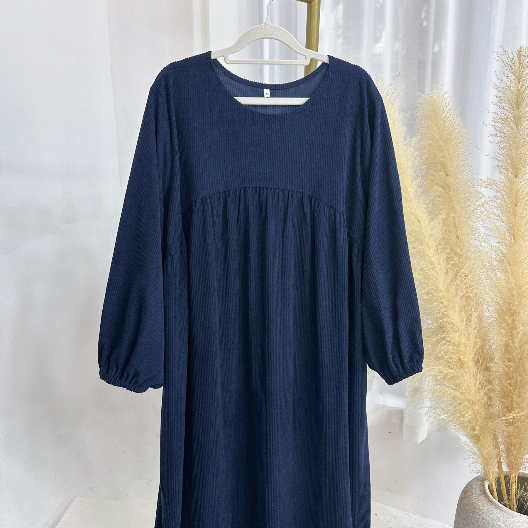 Corduroy Swing Loose Casual Abaya (MA117)