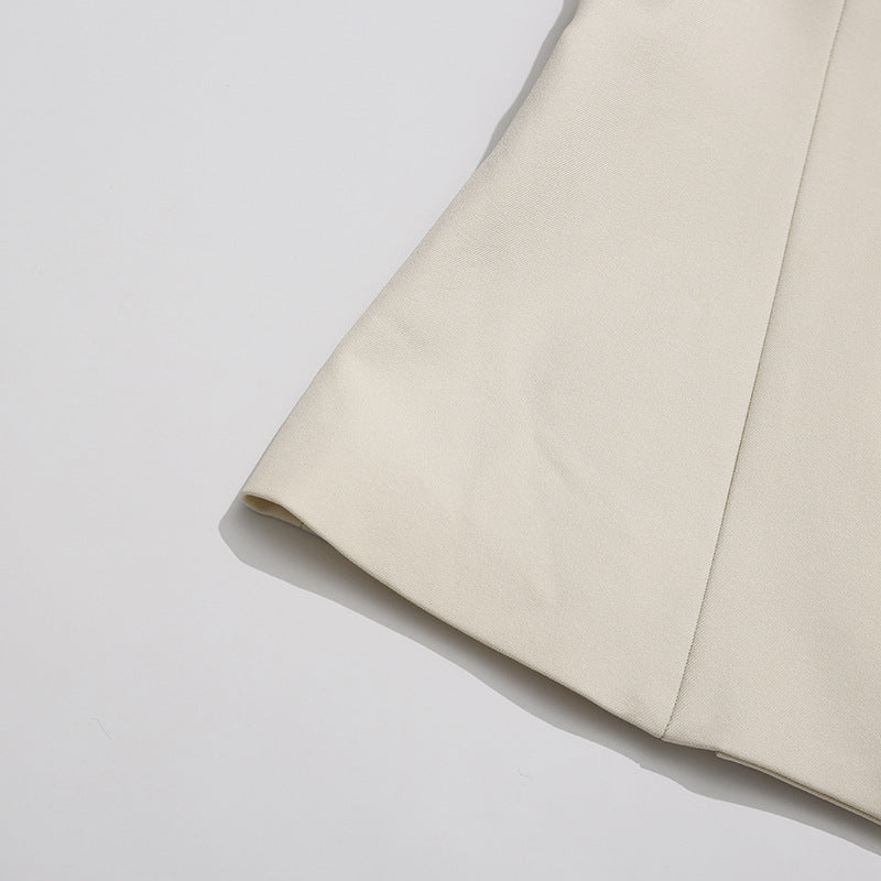 Gold Button Blazer & Straight Leg Pants Set(MS398)