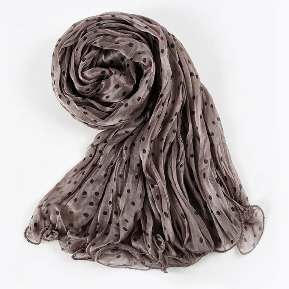 Polka Dot Crinkle Shimmer Hijab Scarf(MH249)