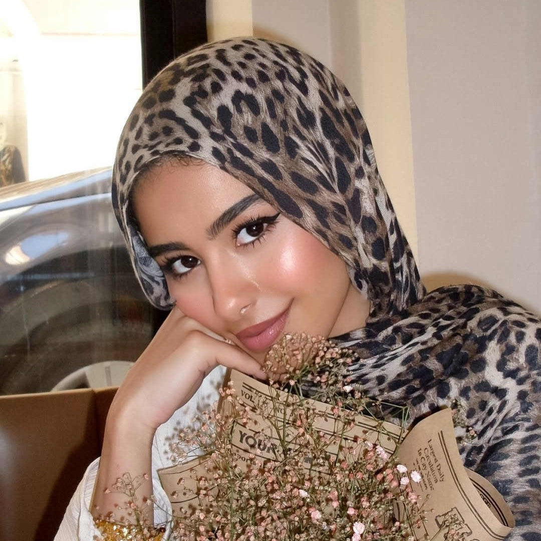 Versatile Leopard Print Fashionable Hijab (MH164)