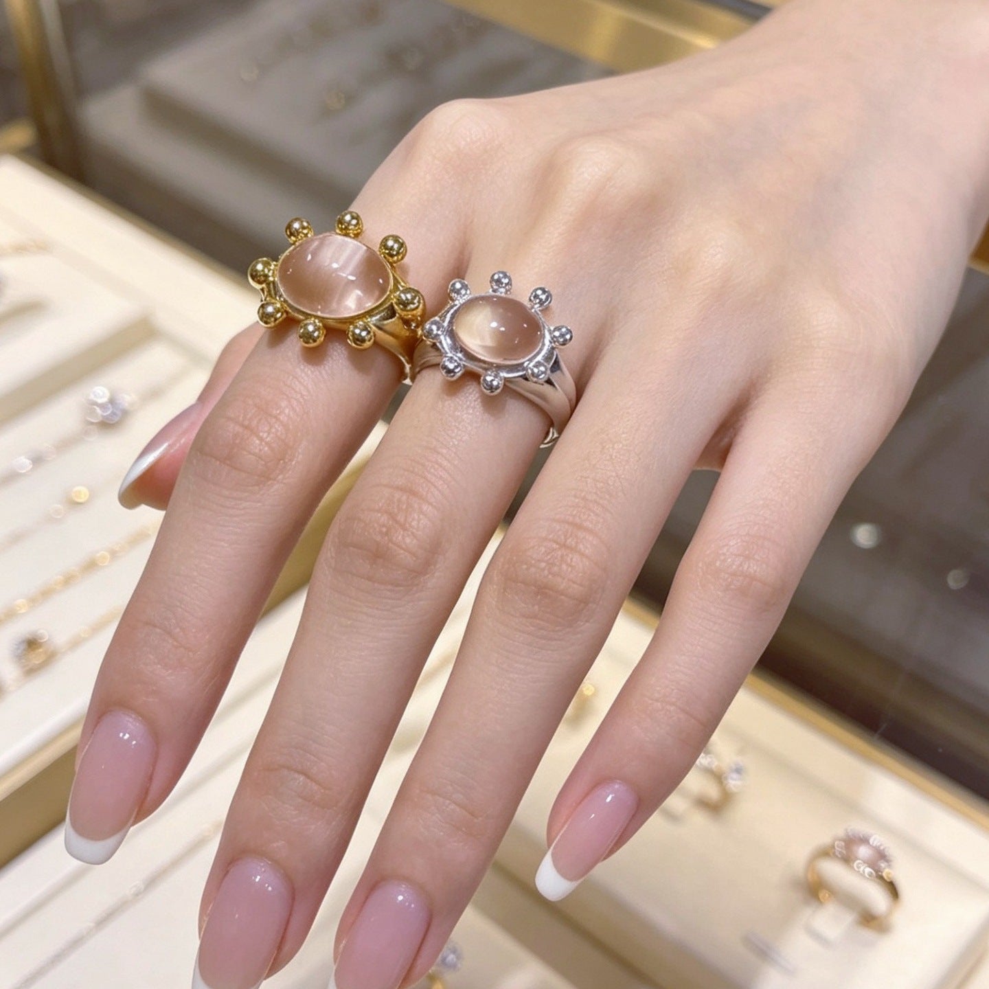 Vintage Crab Sunburst Crystal Statement Ring | Adjustable Ring（MAC483）