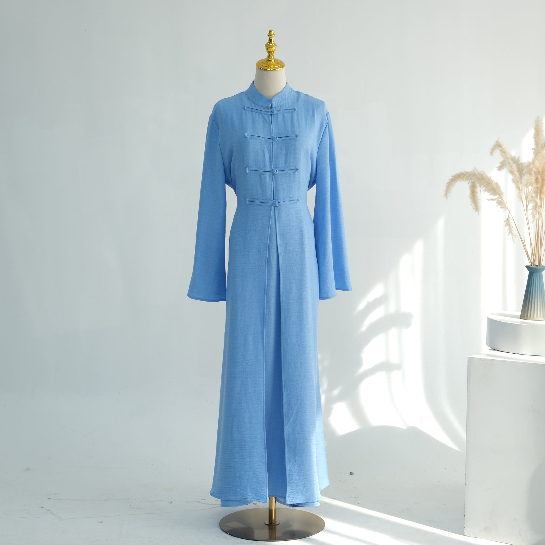 Textured Abaya Set with Tie-Back(MA368)