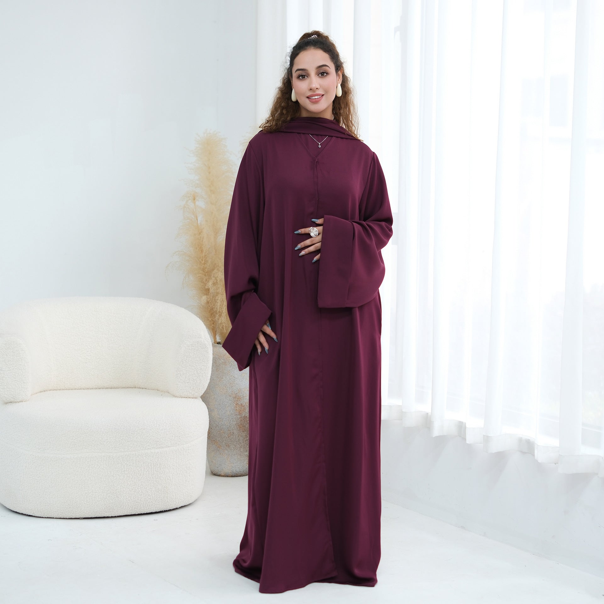 Nida Open Abaya & Hijab Set(MOA344)