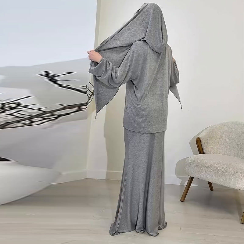 Comfortable Loose Hijab & Long Sleeve Skirt Set | Two-Piece Modest Outfit(MS127)