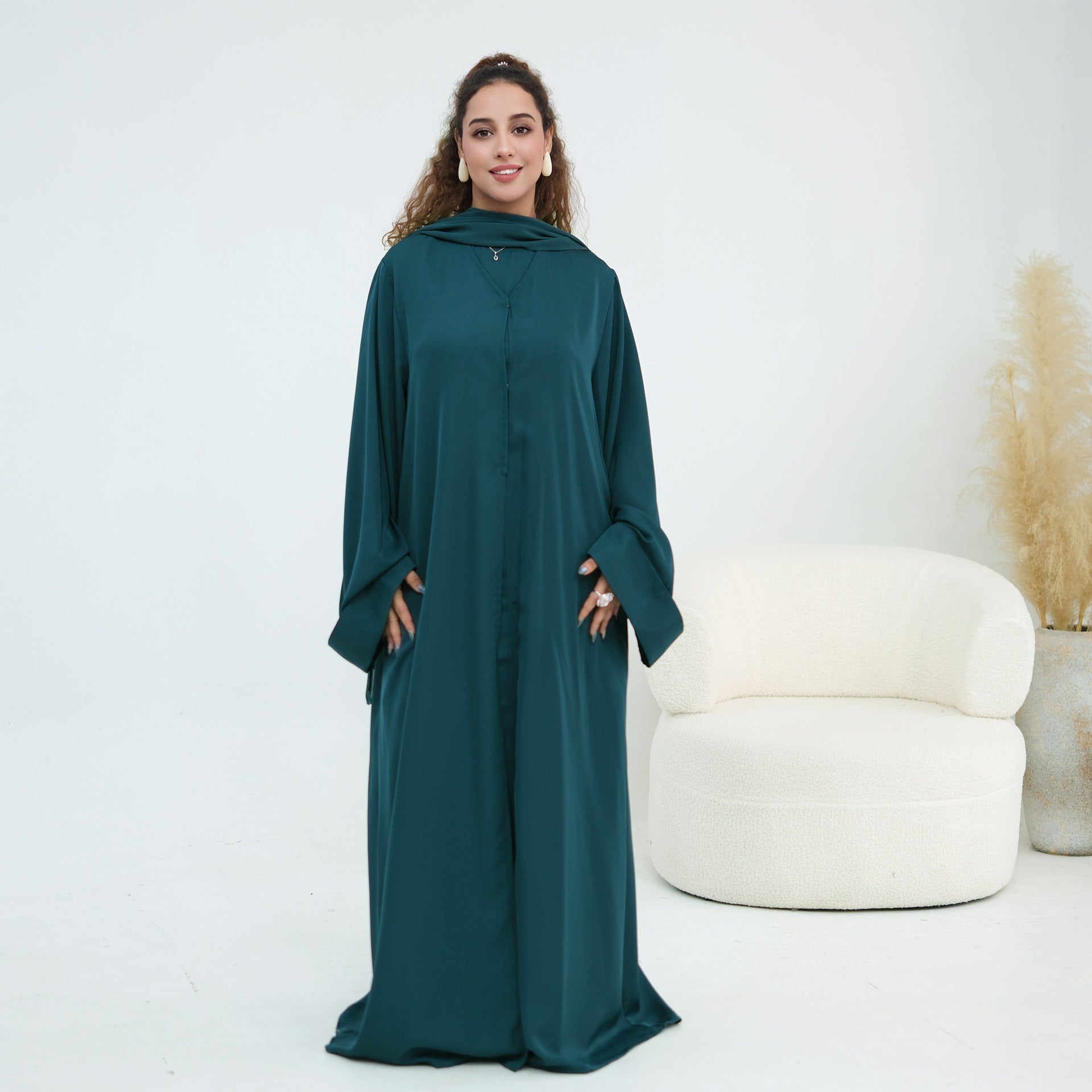 Nida Open Abaya & Hijab Set(MOA344)