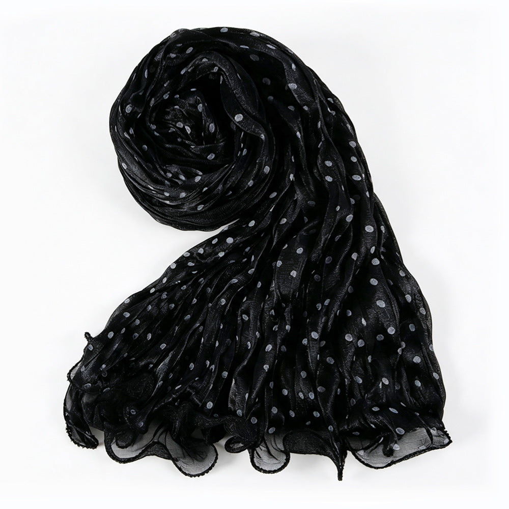 Polka Dot Crinkle Shimmer Hijab Scarf(MH249)