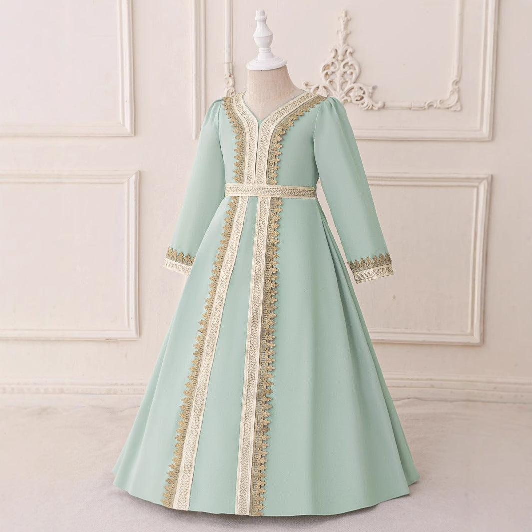 Girls Embroidered Kaftan Dress(MKG019)