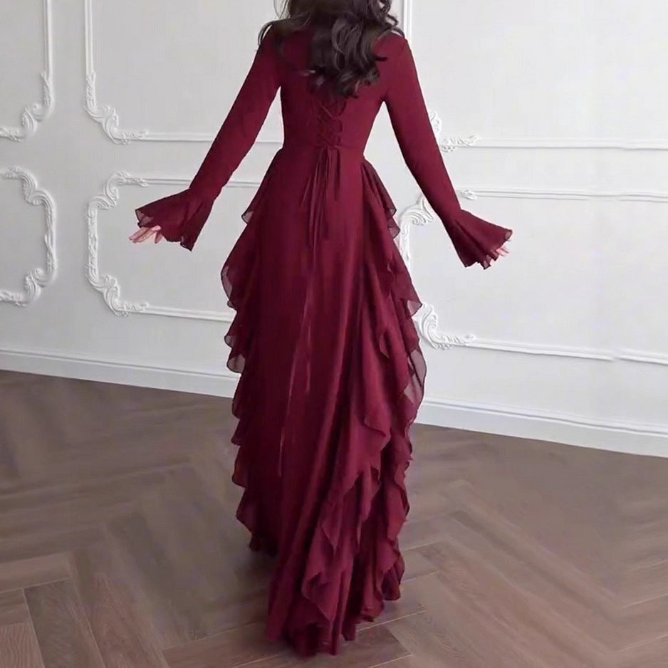 Ruffle Dress with Bell Sleeves(MS295)