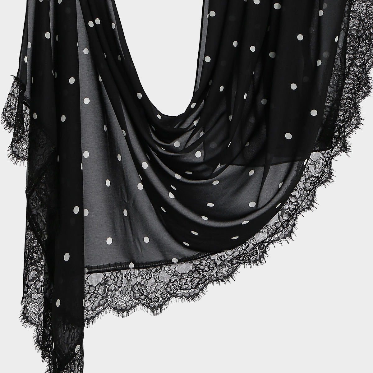 Foulard Hijab à Dentelle Pois (MH252)