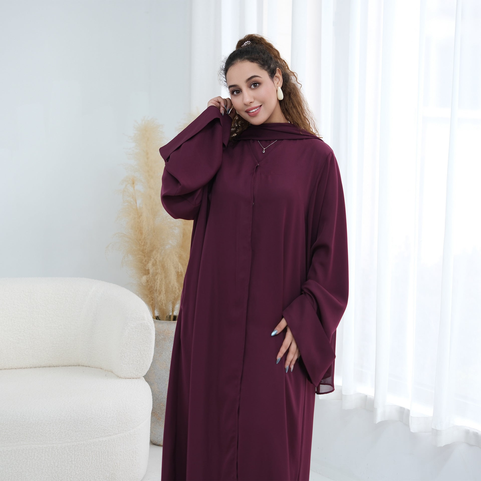Nida Open Abaya & Hijab Set(MOA344)