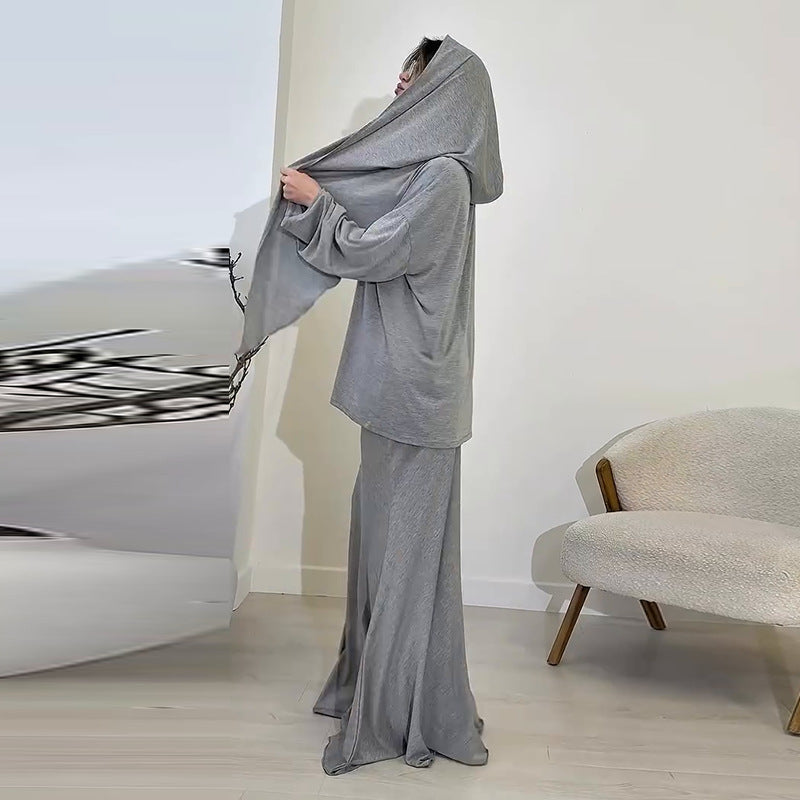 Comfortable Loose Hijab & Long Sleeve Skirt Set | Two-Piece Modest Outfit(MS127)