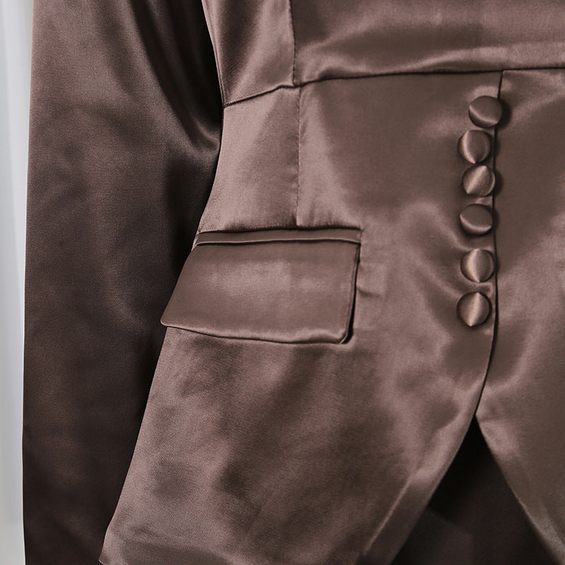 Corset Peplum Top & Maxi Skirt Set(MS396)