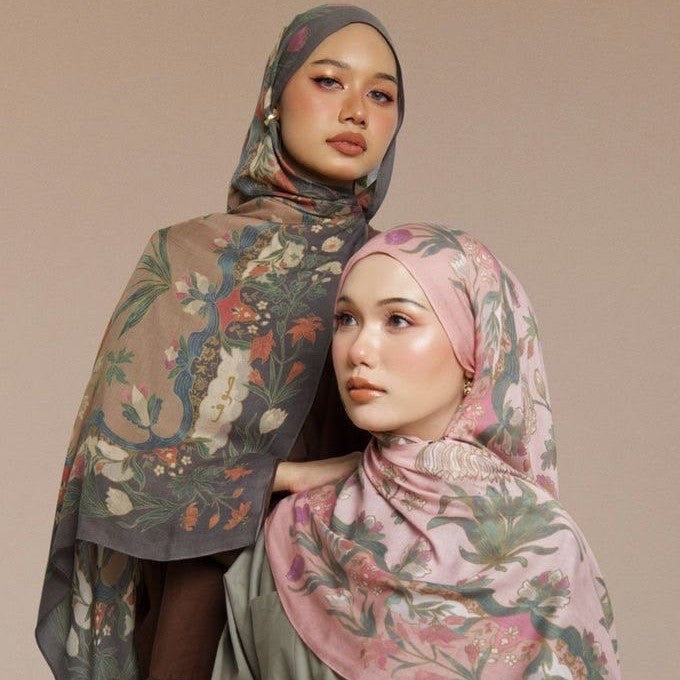 Watercolour & Tie-Dye Print Lightweight Hijab Scarf(MH257)