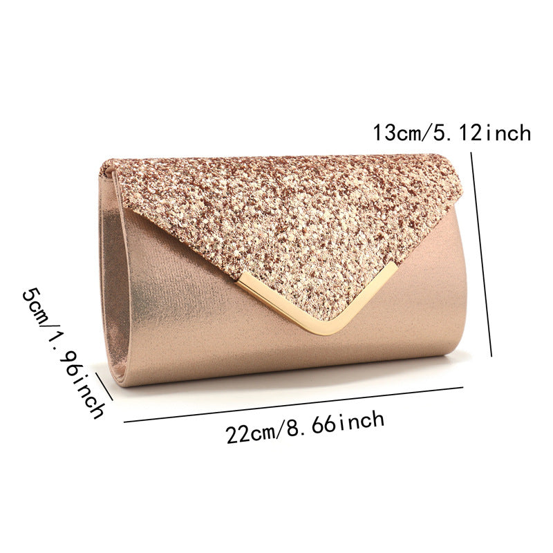 Classic Glitter Envelope Evening Clutch Bag - Sparkling Party Handbag & Crossbody Purse for Weddings & Proms（MAC495）