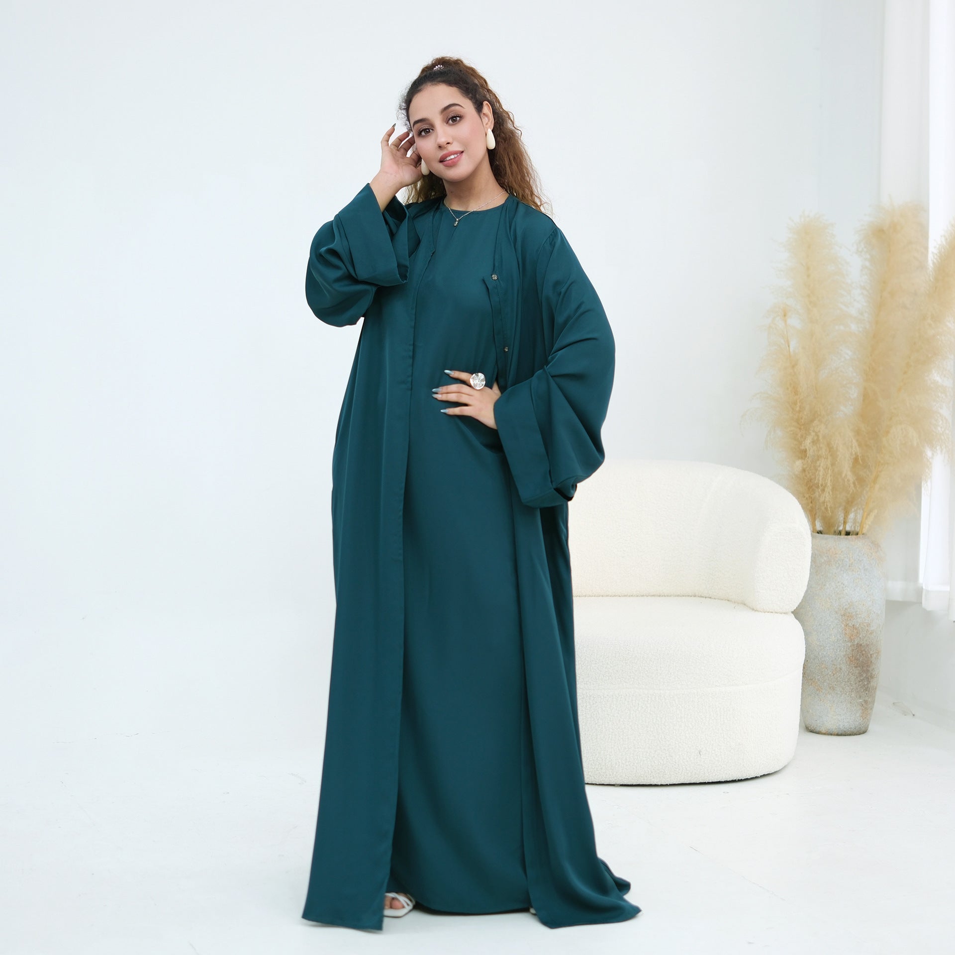 Nida Open Abaya & Hijab Set(MOA344)