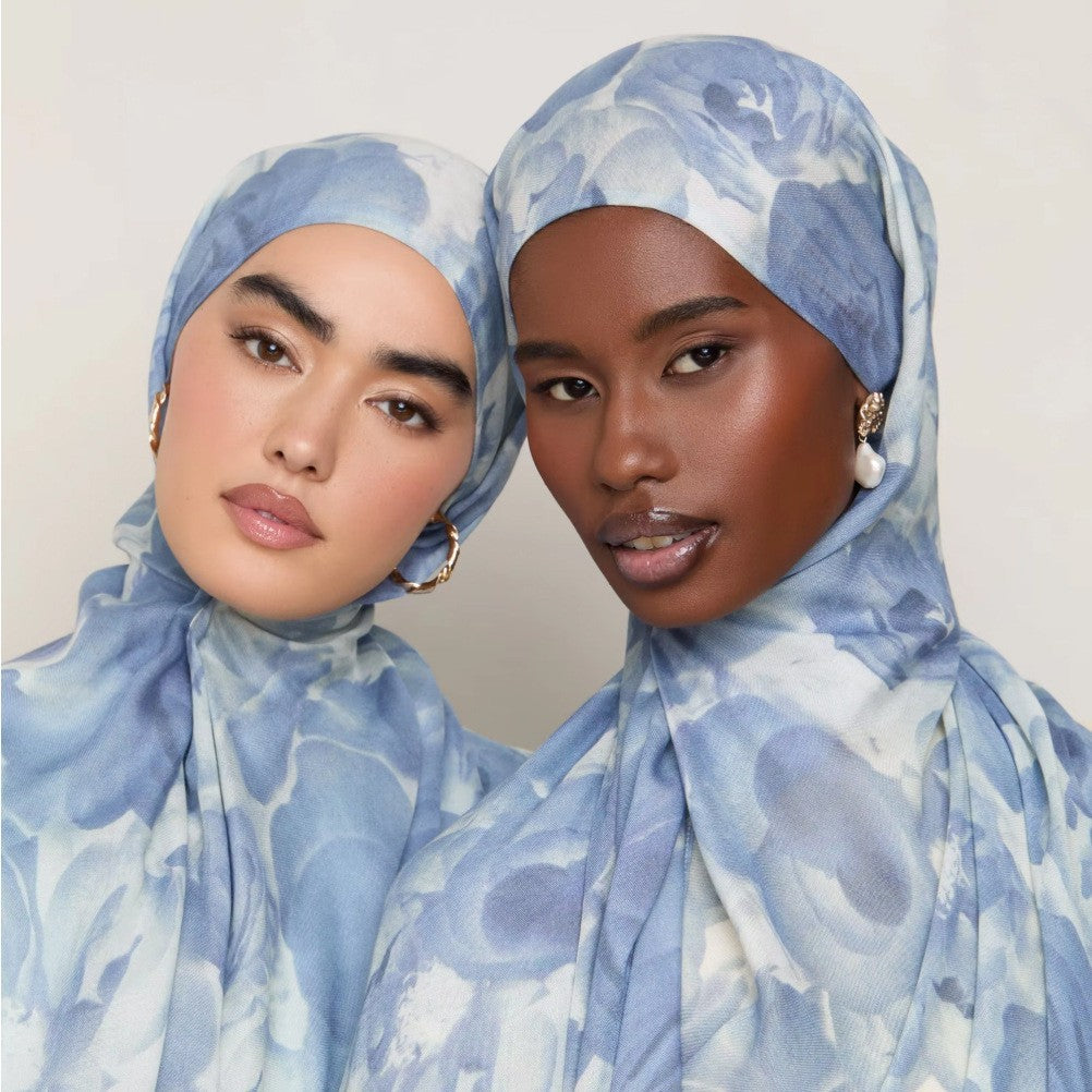 Blossom Watercolor Hijab‌ Versatile Soft Headscarf (MH163)