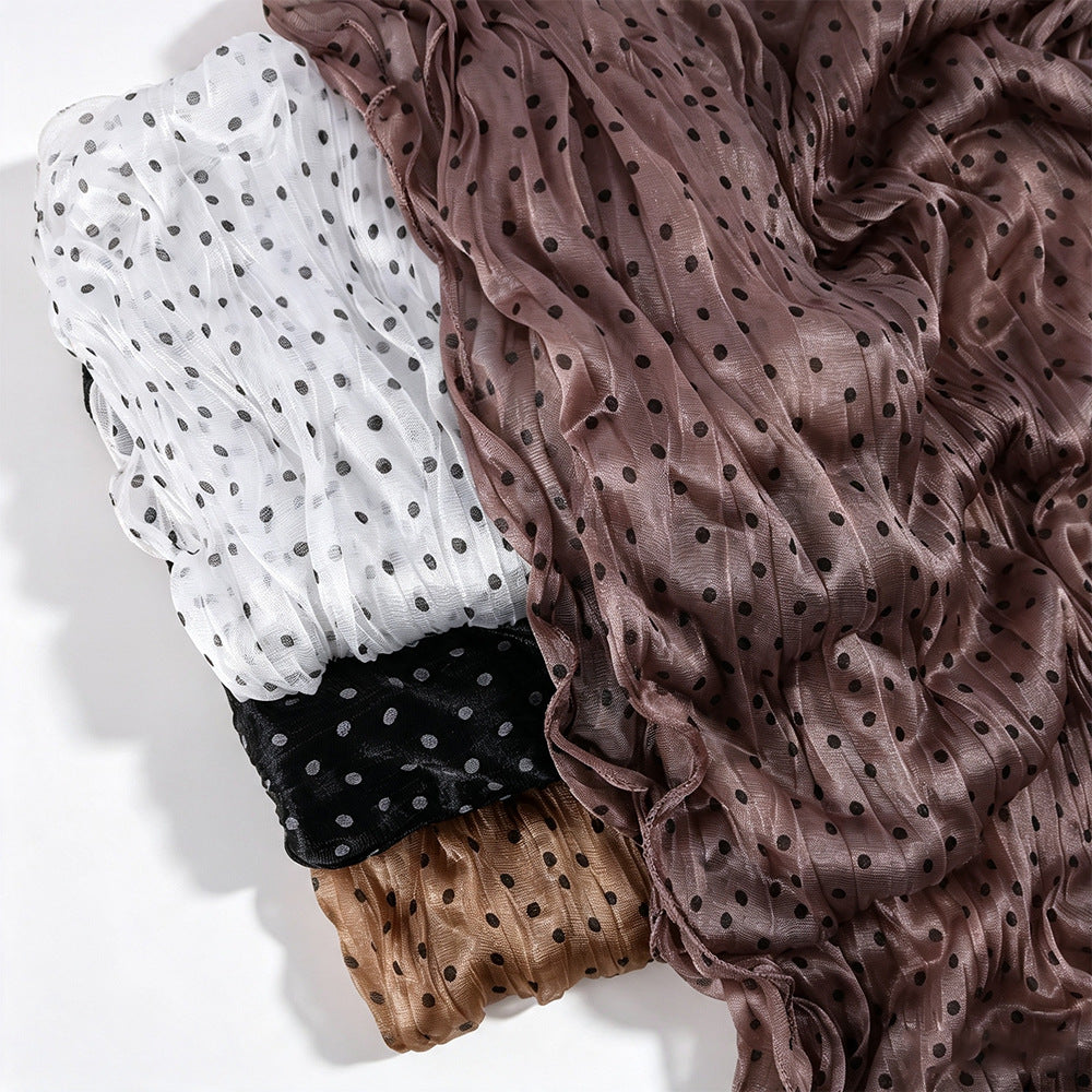 Polka Dot Crinkle Shimmer Hijab Scarf(MH249)