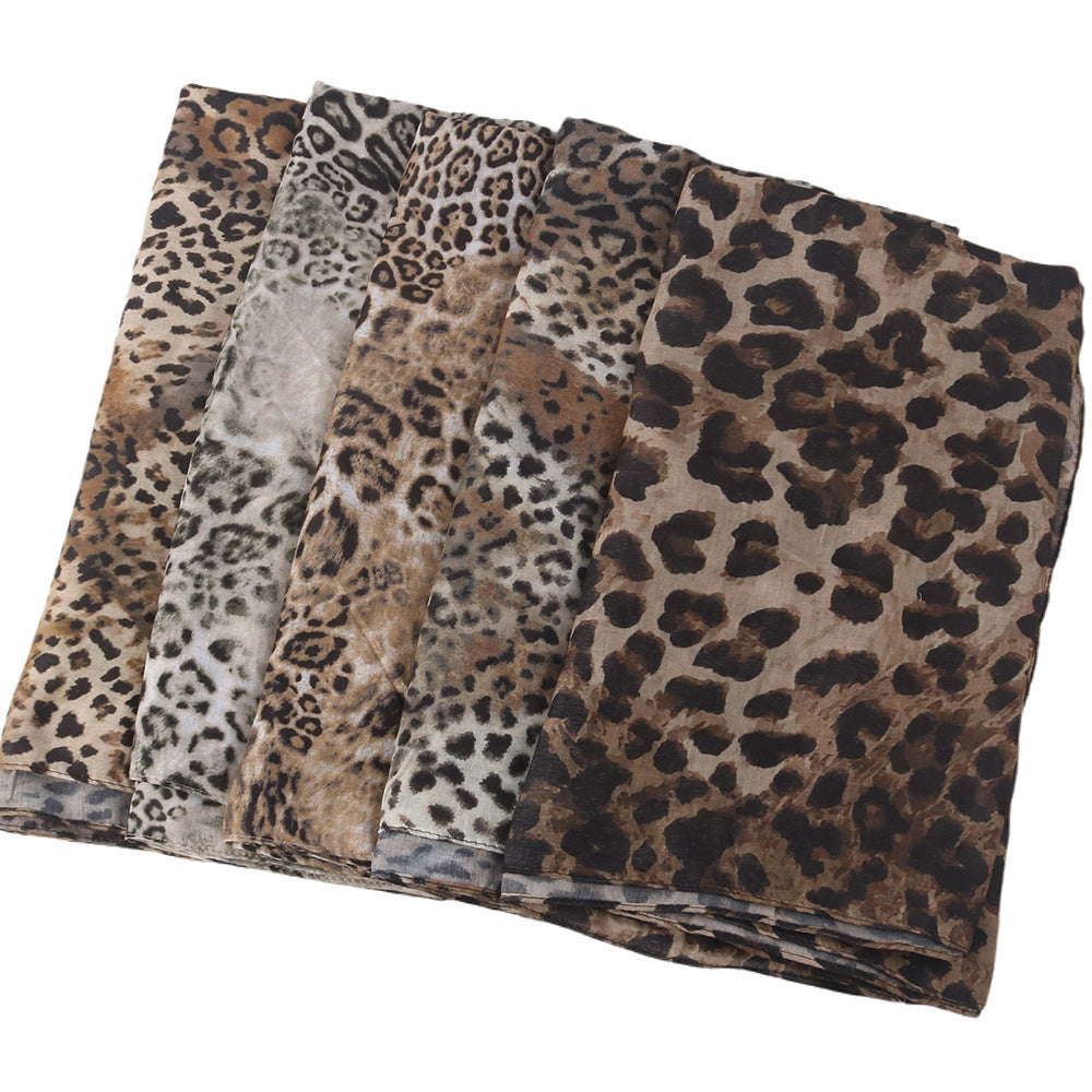 Versatile Leopard Print Fashionable Hijab (MH164)