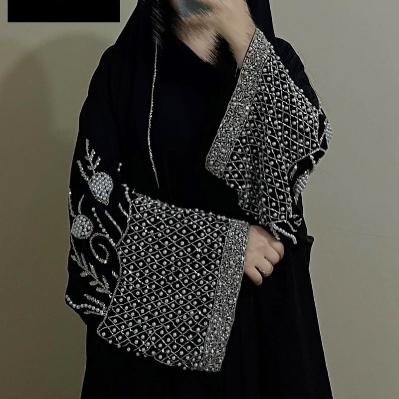 Luxury Embellished Open Abaya & Hijab Set(MOA276)
