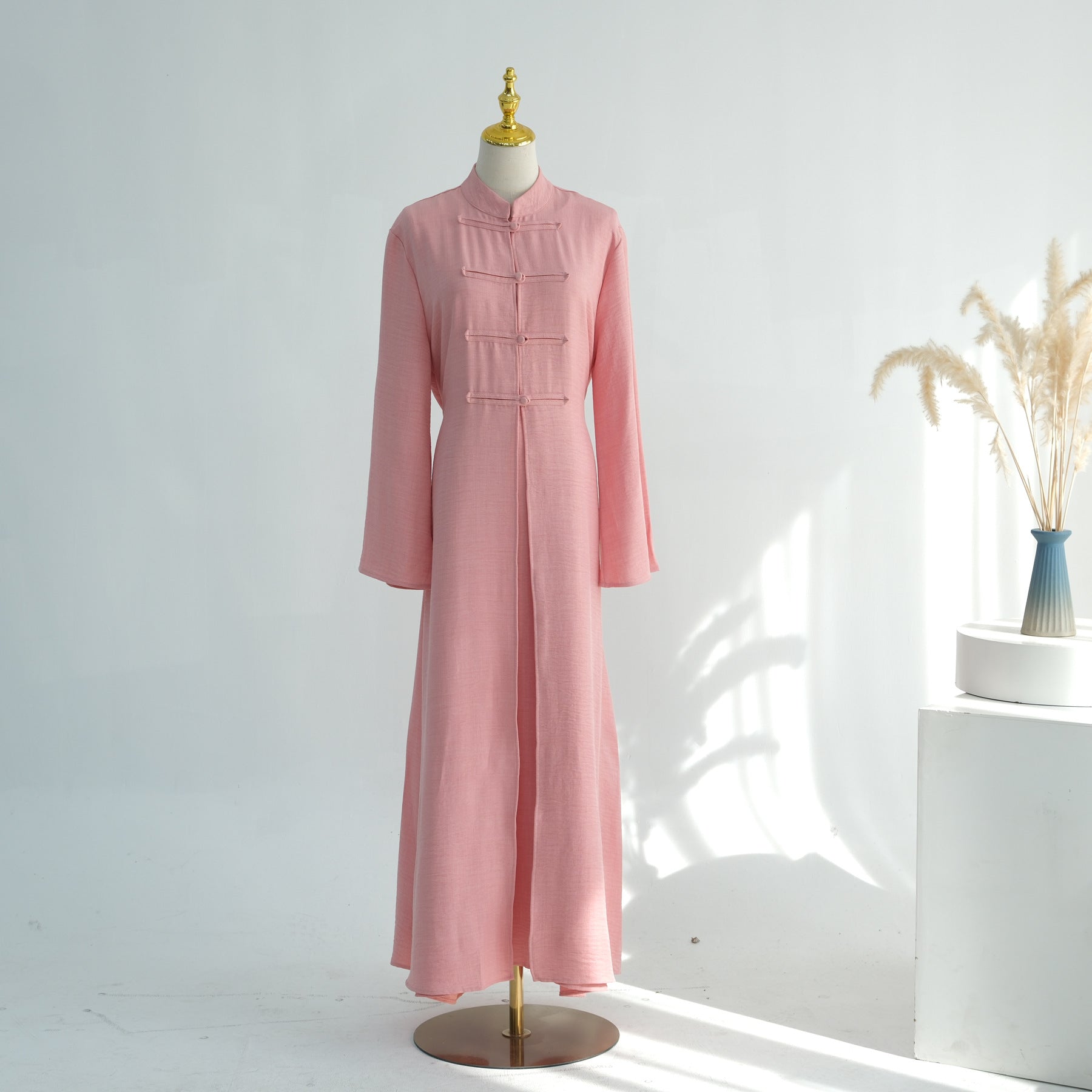 Textured Abaya Set with Tie-Back(MA368)