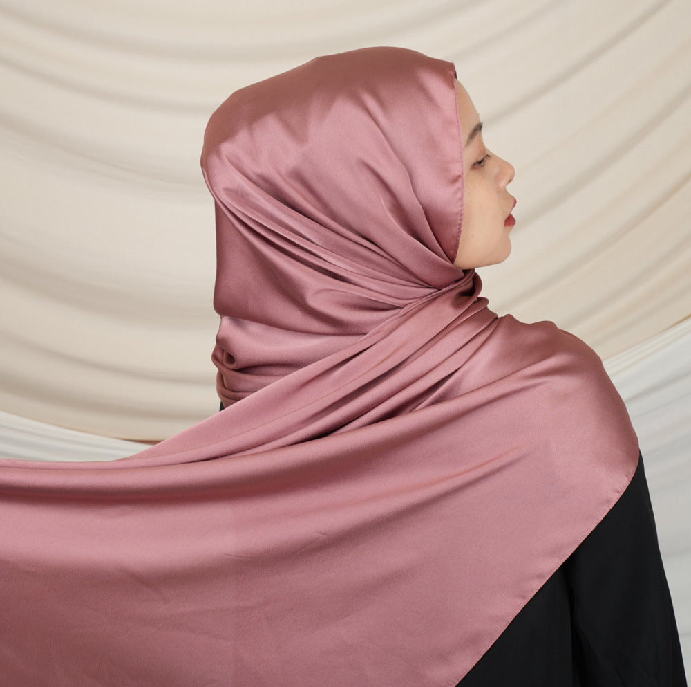 Versatile Headscarf Satin Solid Color Hijab (MH168)