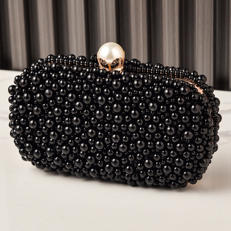 Elegant Faux Pearl Evening Clutch Bag - Vintage Style Beaded Handbag & Crossbody Purse for Weddings & Parties（MAC491）