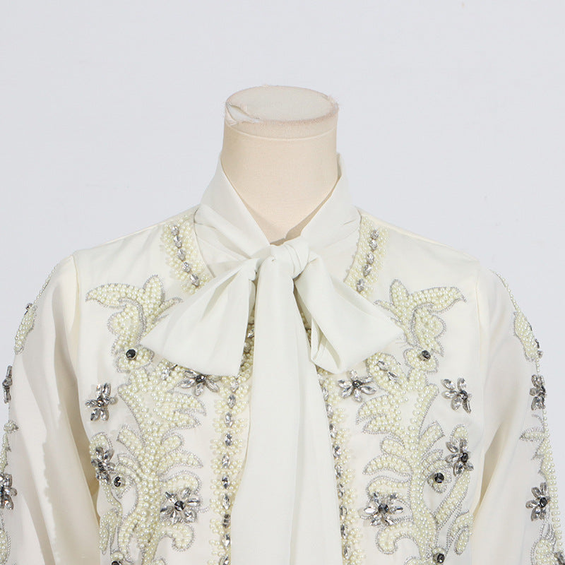 Crystal Embellished Jacket & Pleated Skirt Set(MS305)