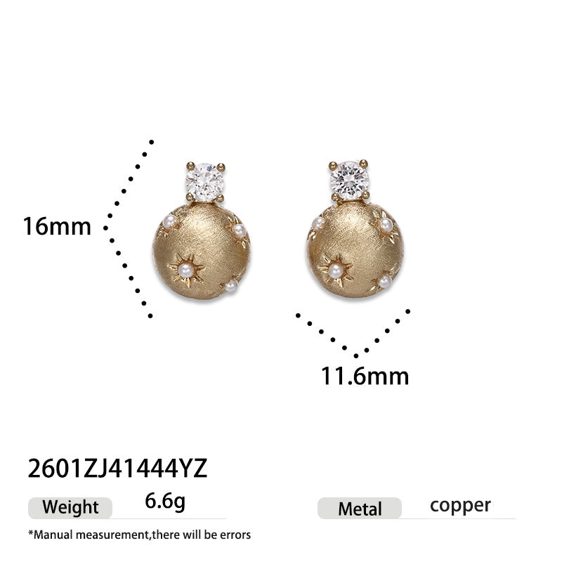 Elegant Brushed Heart Stud Earrings（MAC460）