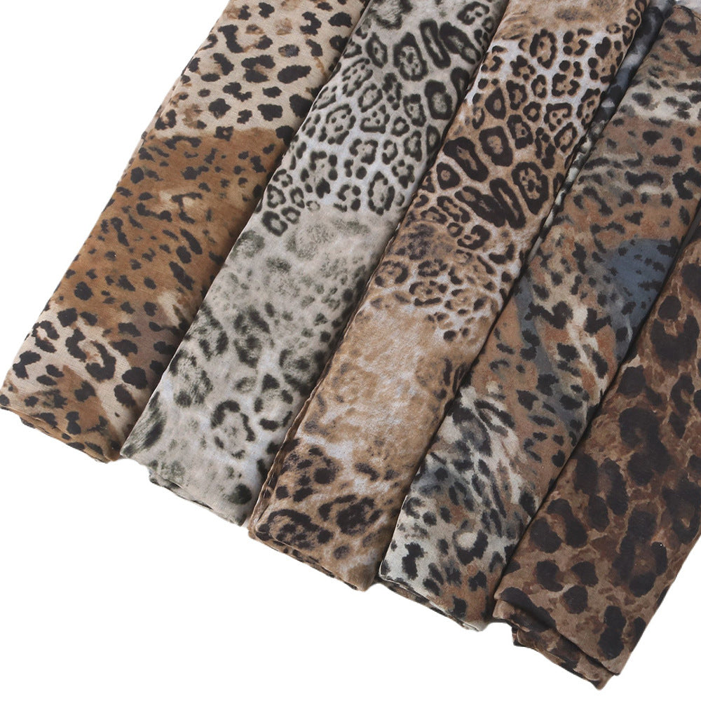 Versatile Leopard Print Fashionable Hijab (MH164)