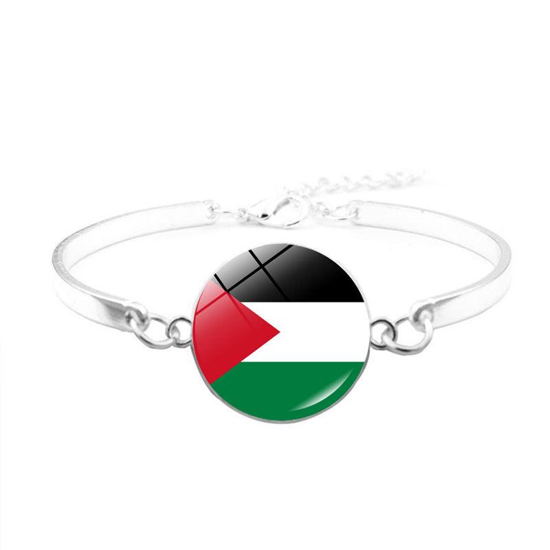 MAC081 Palestinian flag keffiyeh bracelet - Mariam's Collection