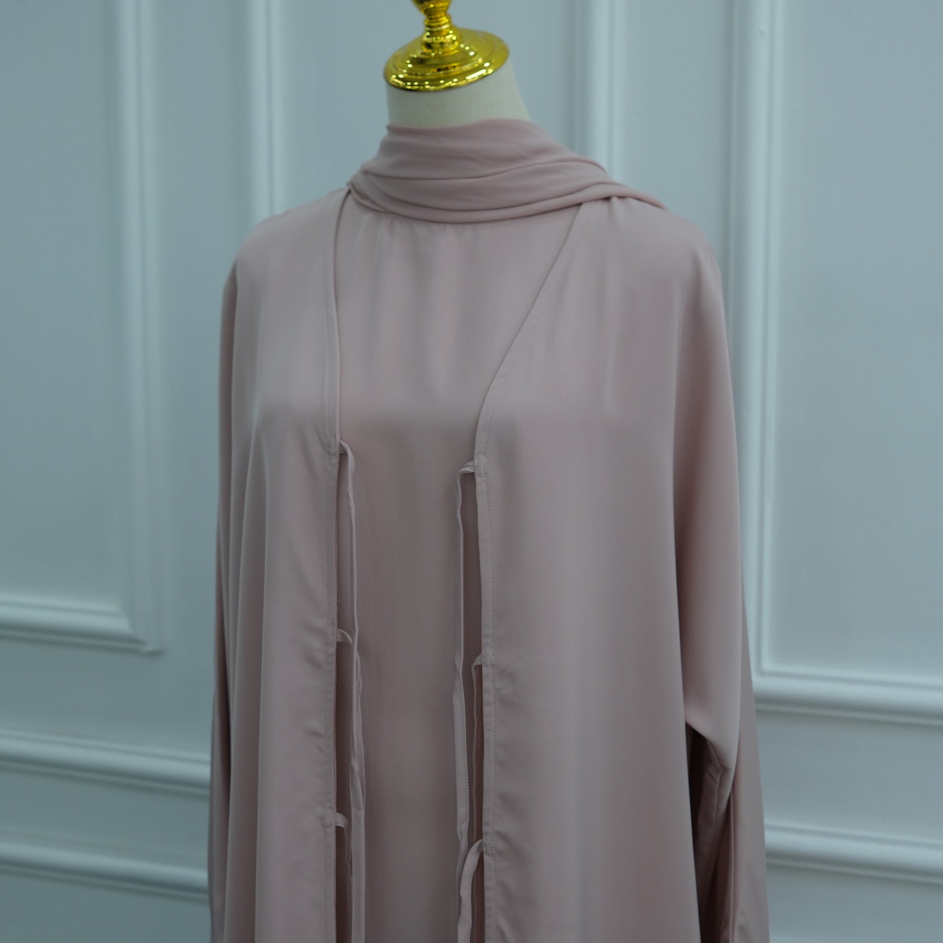 Nida Three-Piece Open Abaya Set(MOA340)