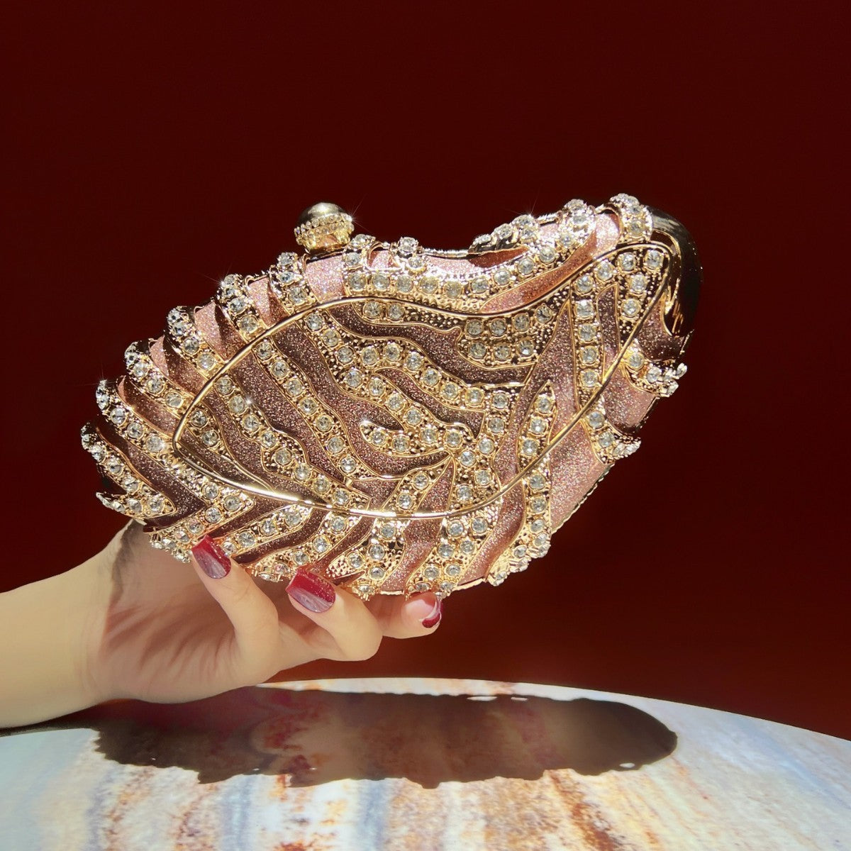 Exquisite Vintage Rhinestone Evening Clutch Bag - Luxury Statement Top-Handle Purse & Shoulder Crossbody for Parties & Weddings（MAC492）
