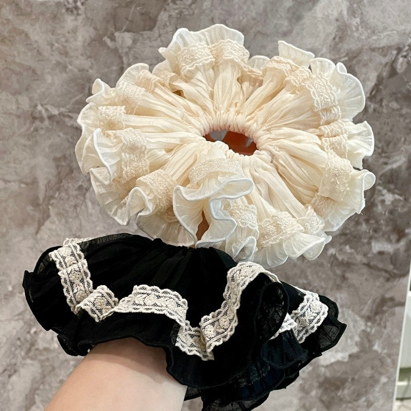 Oversized Ruffled Scrunchie Hair Tie（MAC455）