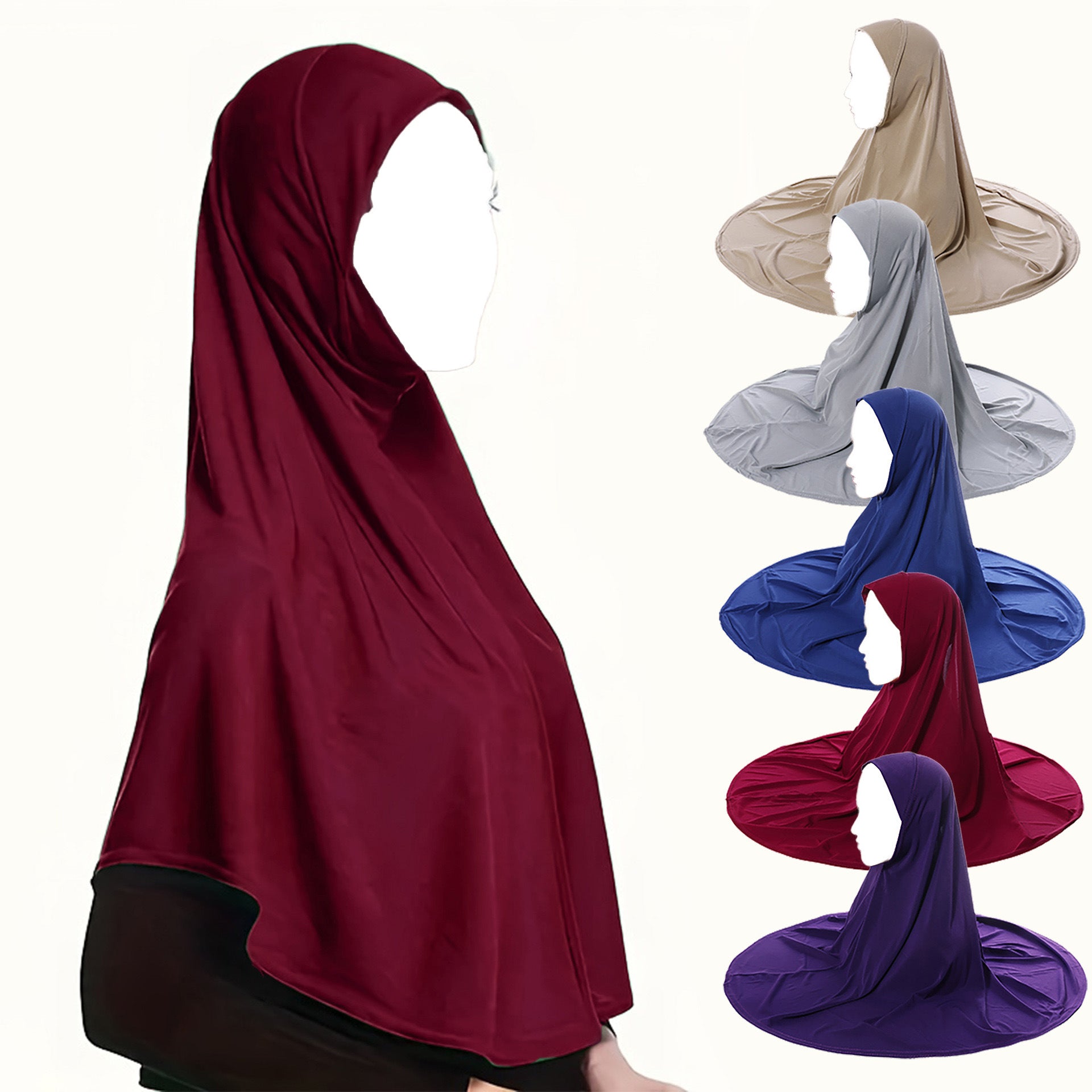Crystal Linen Round Edge Khimar Hijab(MK028)