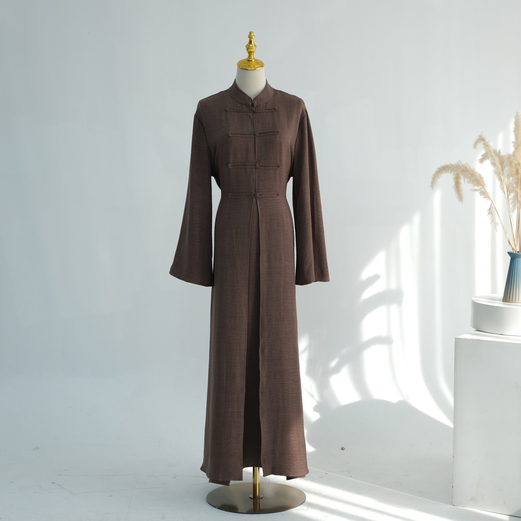 Textured Abaya Set with Tie-Back(MA368)