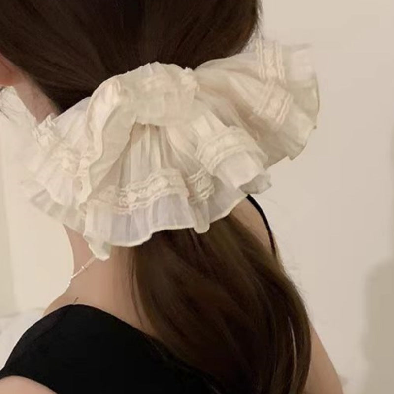 Oversized Ruffled Scrunchie Hair Tie（MAC455）