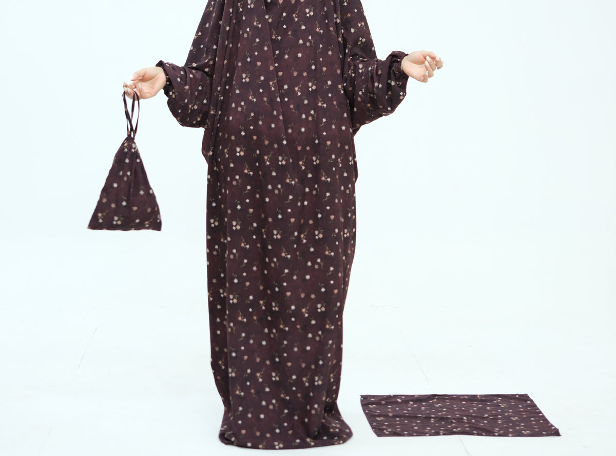 Printed One-Piece Hijab Abaya Prayer Set(MJ025)