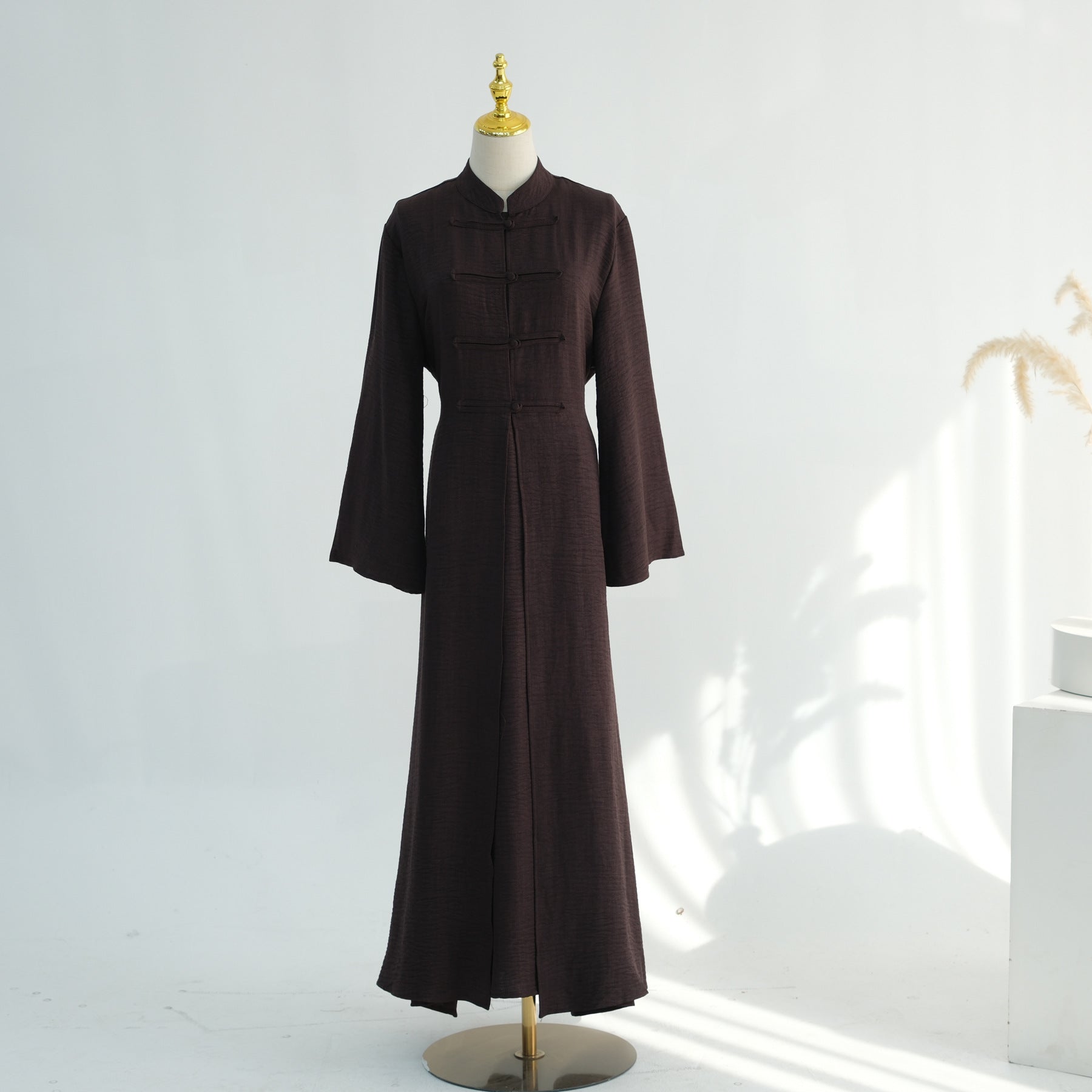 Textured Abaya Set with Tie-Back(MA368)