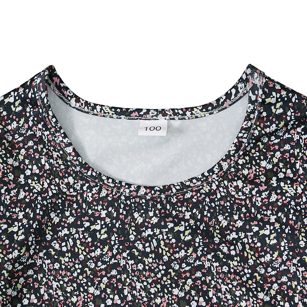 Girls Patchwork Floral Kid Abaya 2-Piece Set(MKG012)