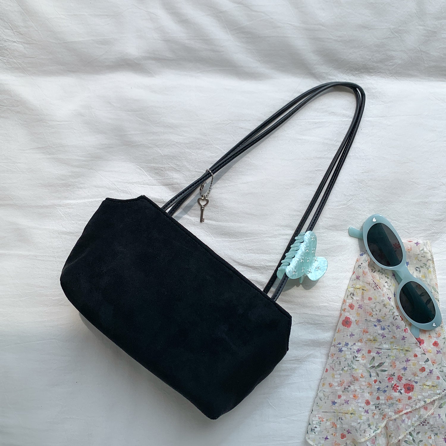 Wildleder-Optik Petite Schultertasche (MAC475)