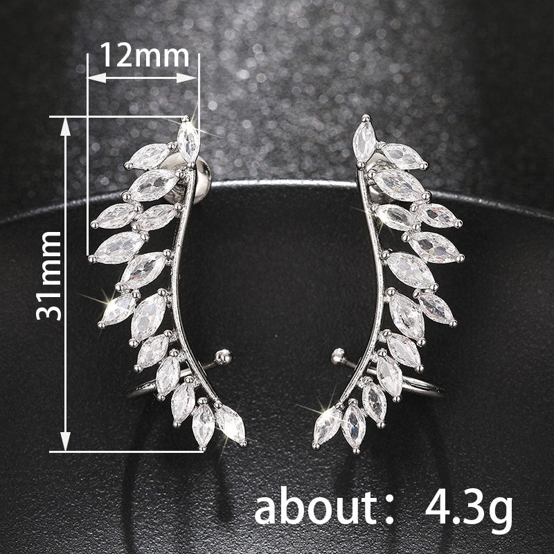 Leaf Wing Silhouette Stud Earrings（MAC443）