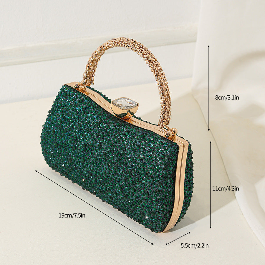 Luxurious Full Rhinestone Evening Clutch Bag - Elegant Sparkling Party Handbag & Shoulder Crossbody for Women（MAC489）