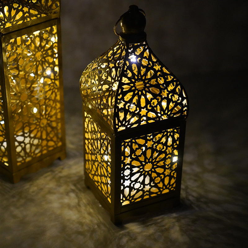 Festive Home Craft Decor Ramadan Hollow Moroccan Iron Lantern (MAC402)