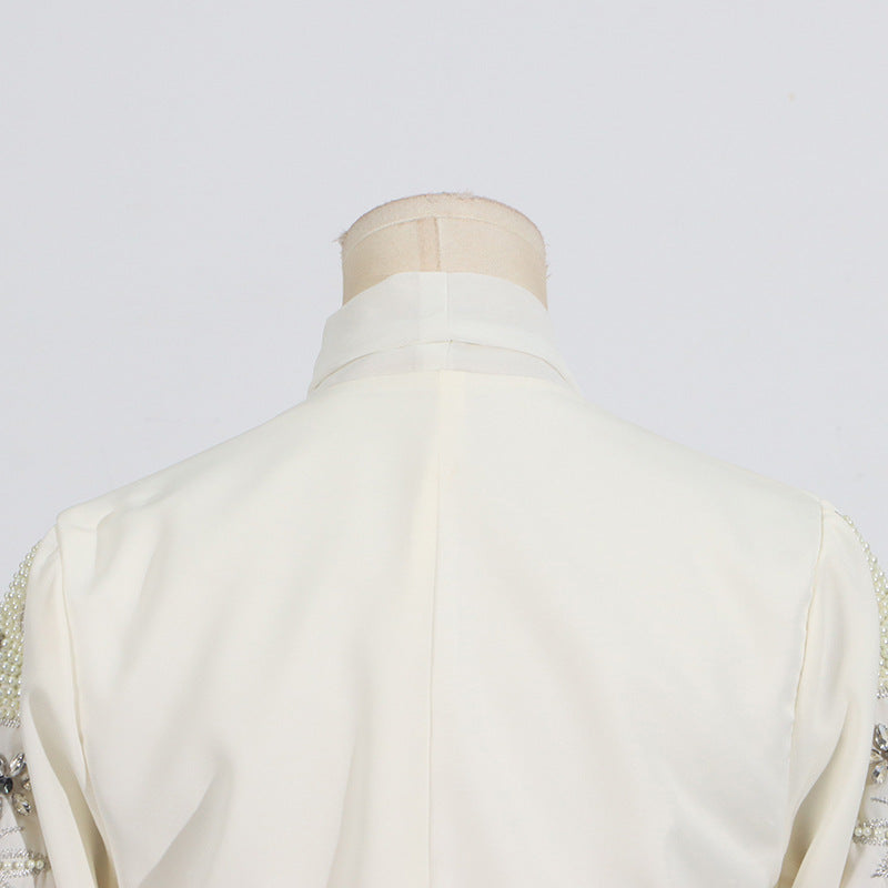 Crystal Embellished Jacket & Pleated Skirt Set(MS305)