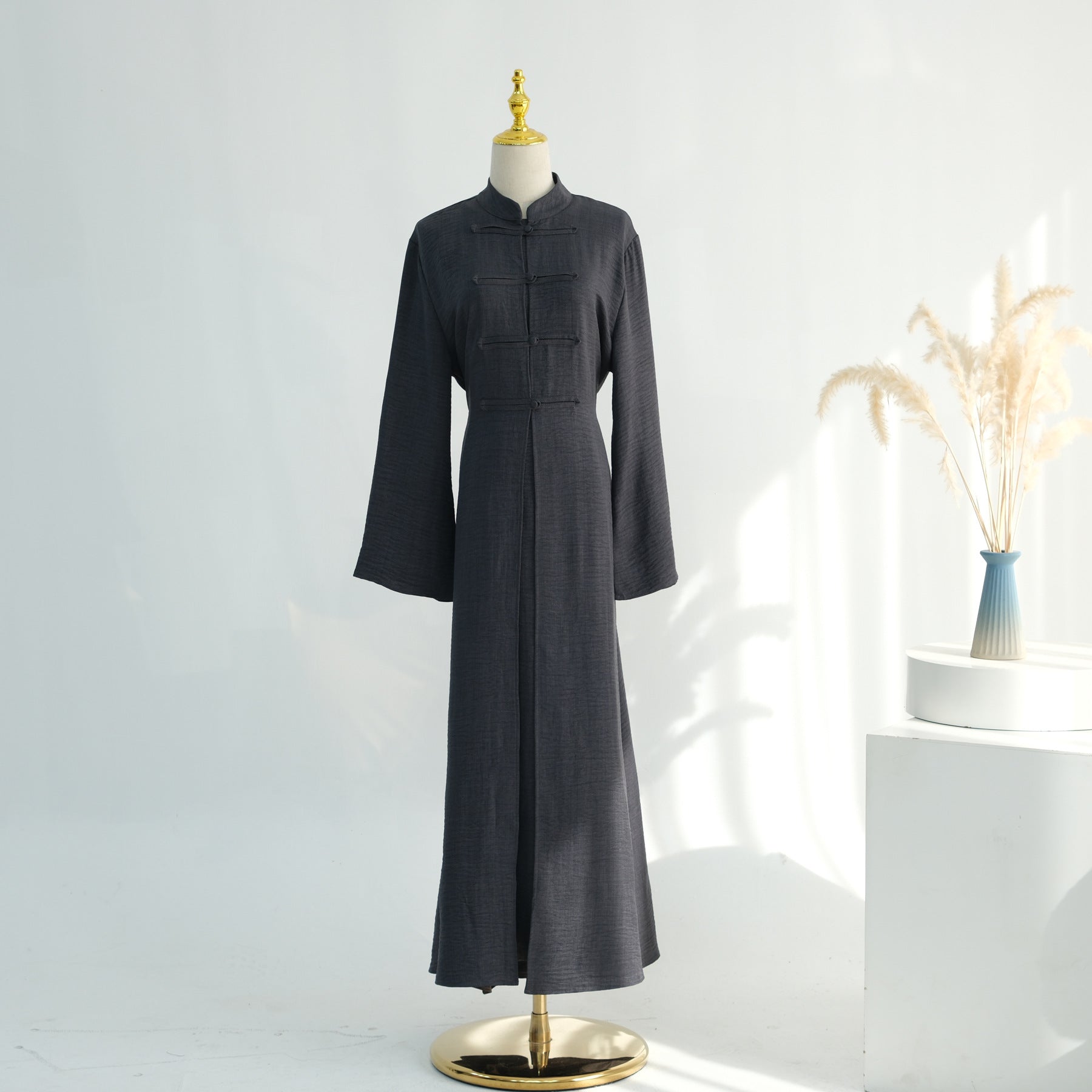 Textured Abaya Set with Tie-Back(MA368)