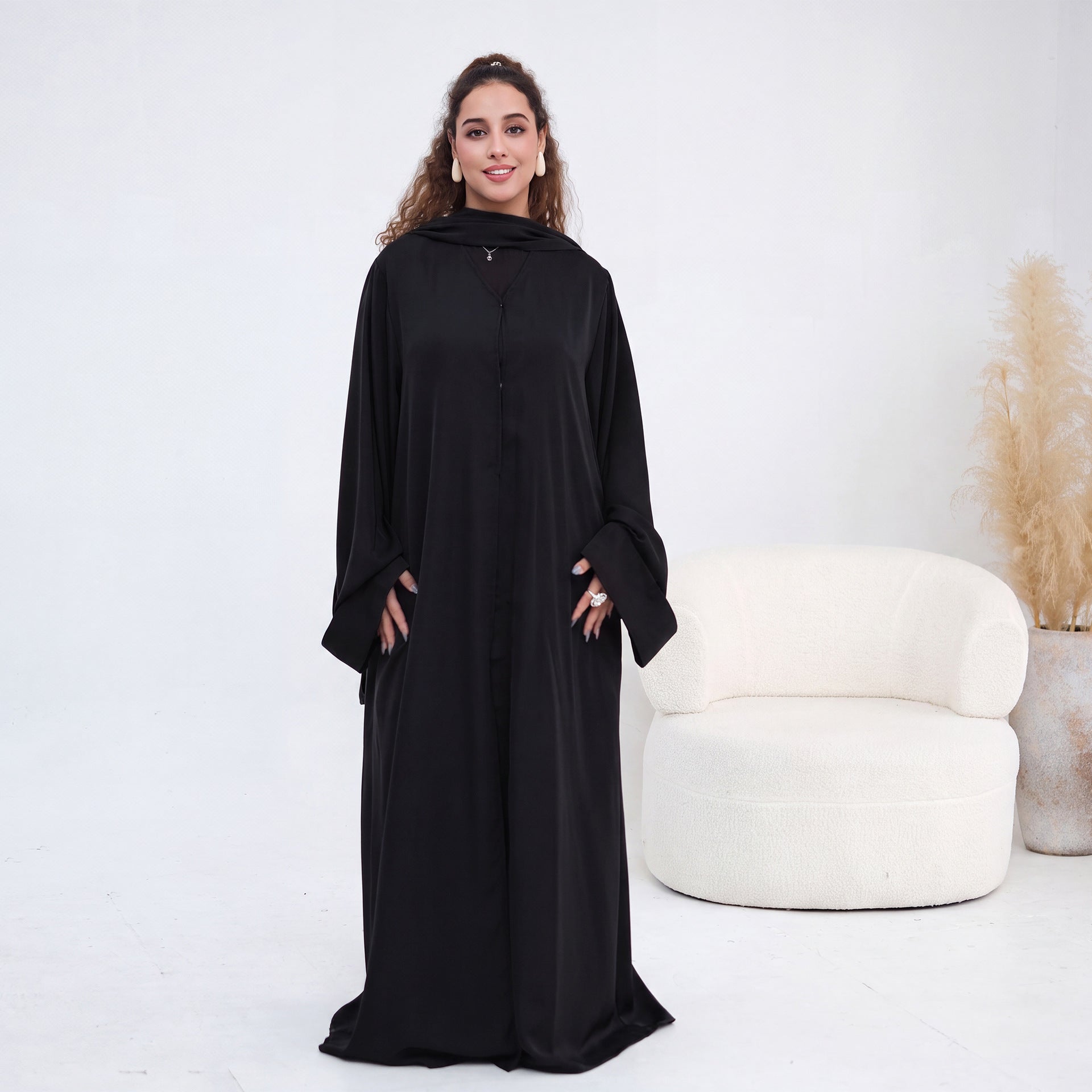 Nida Open Abaya & Hijab Set(MOA344)