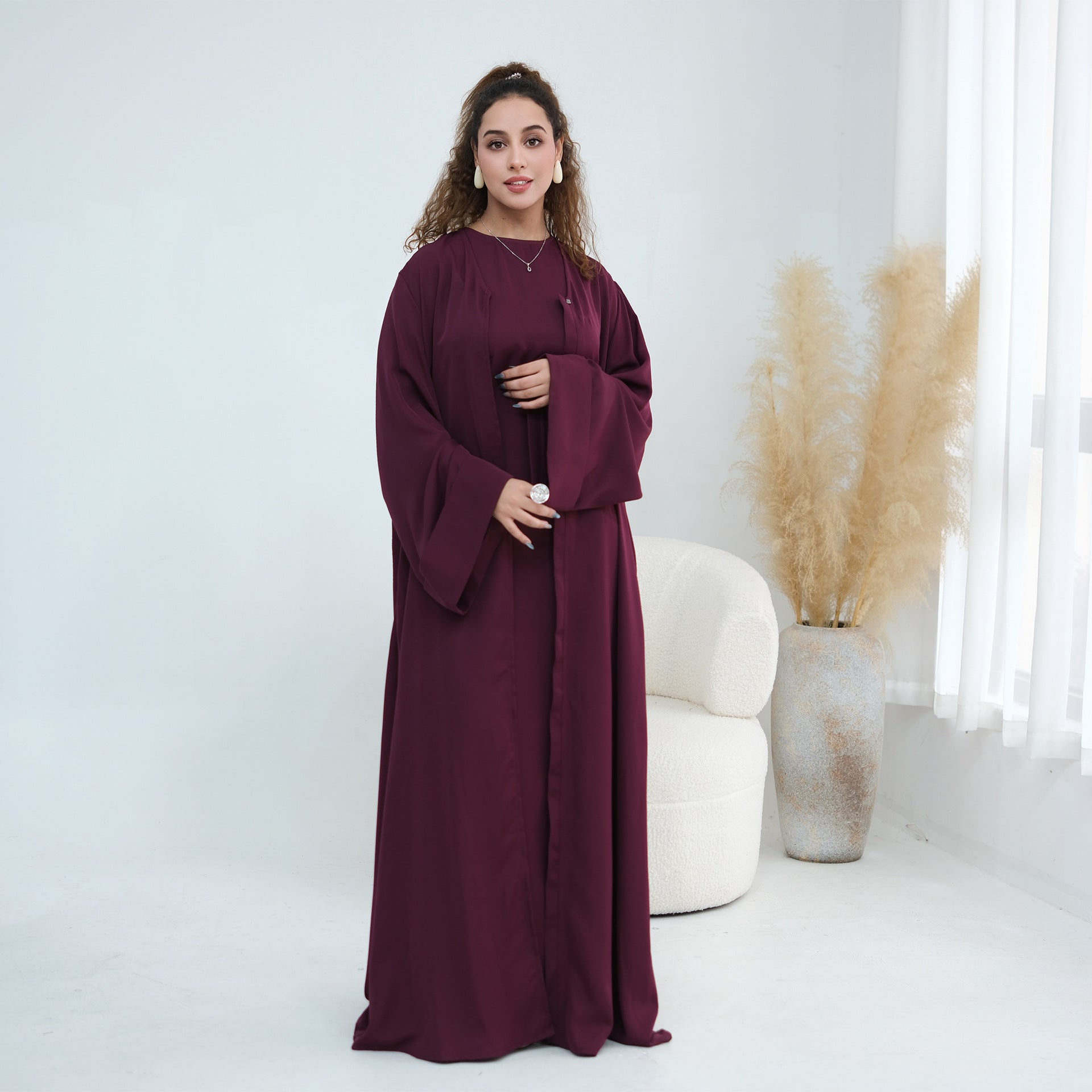 Nida Open Abaya & Hijab Set(MOA344)