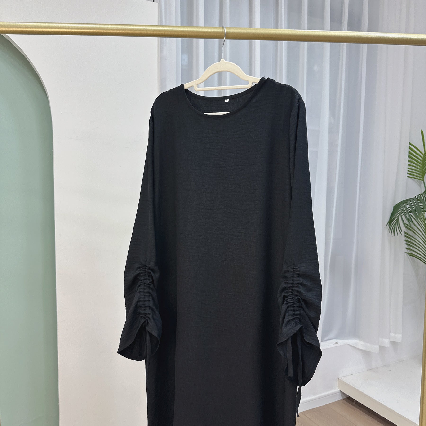 Crepe Lace-Up Cuff Abaya (MA087)