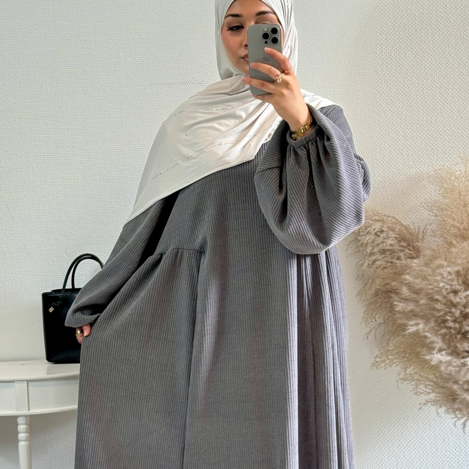 Corduroy Swing Loose Casual Abaya (MA117)