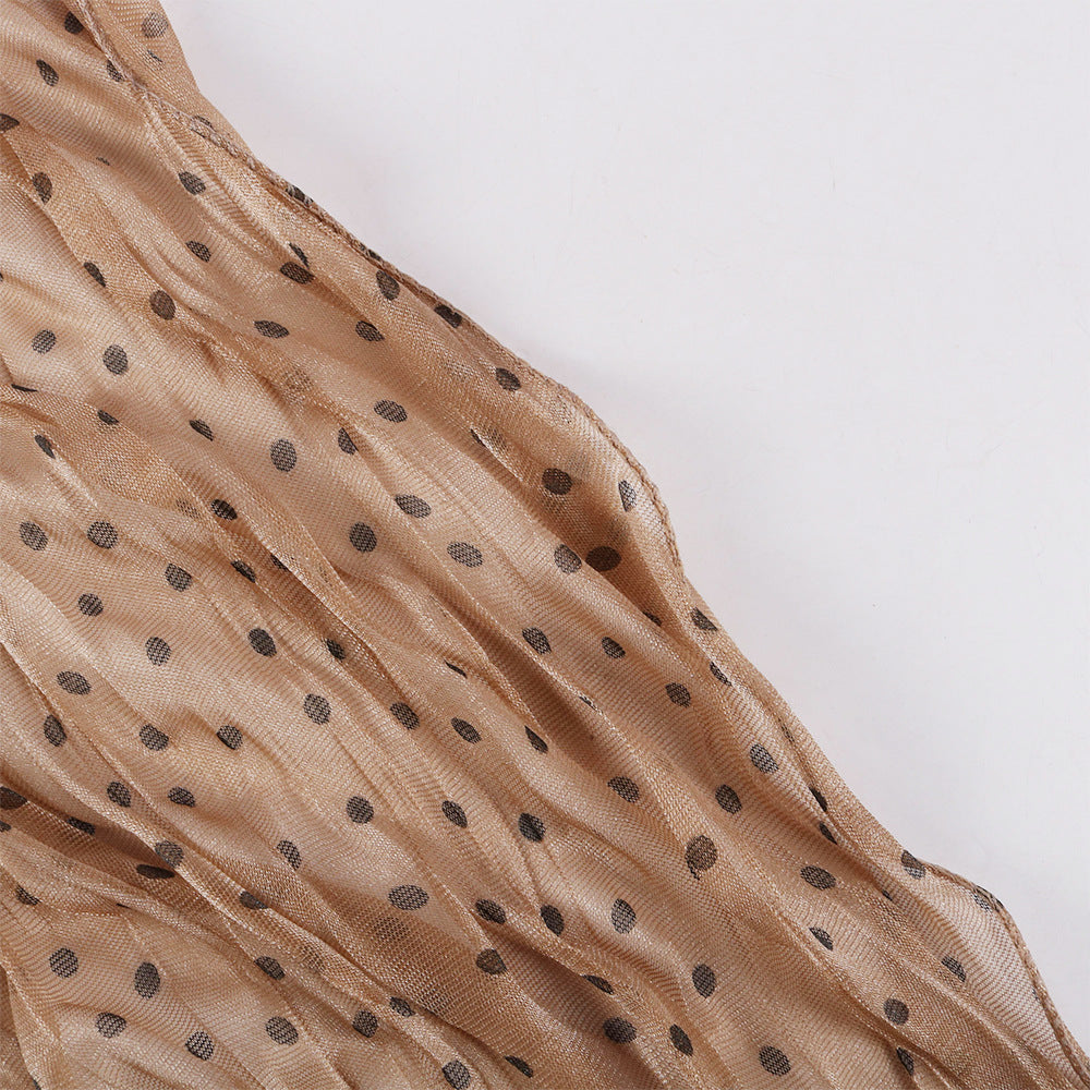 Polka Dot Crinkle Shimmer Hijab Scarf(MH249)